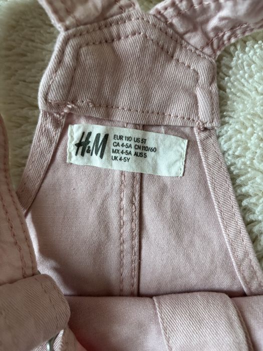 H&M 110 Sukienka ogrodniczka różowa