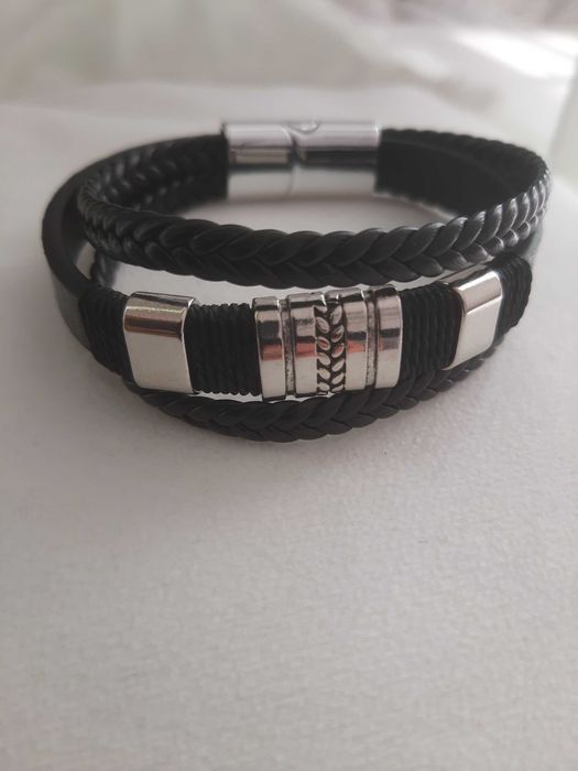 Браслет чоловічий з екошкіри (на карту - 150 грн)
