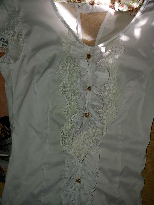 Детская одежда Блузка приталенная подростковая для школы рост 158-164