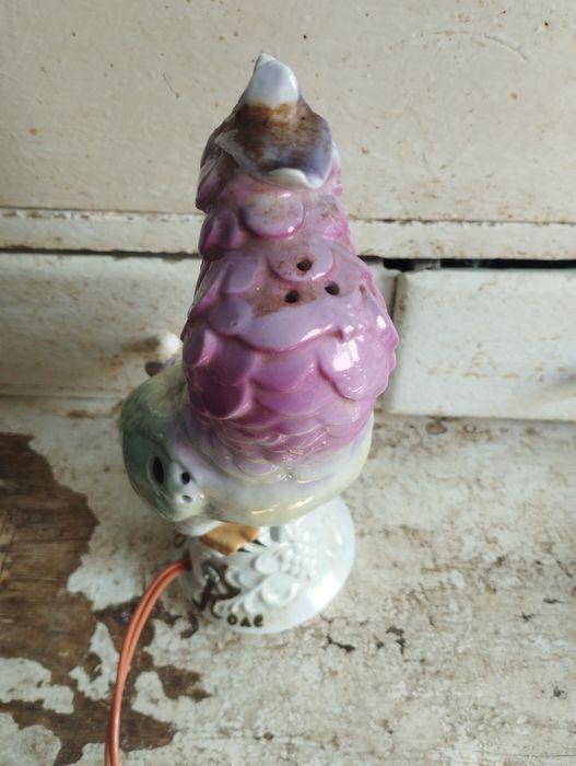 Попугай керамічній з підсвіткою