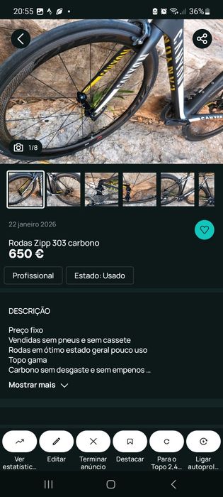 Rodas de carbono Zipp 303