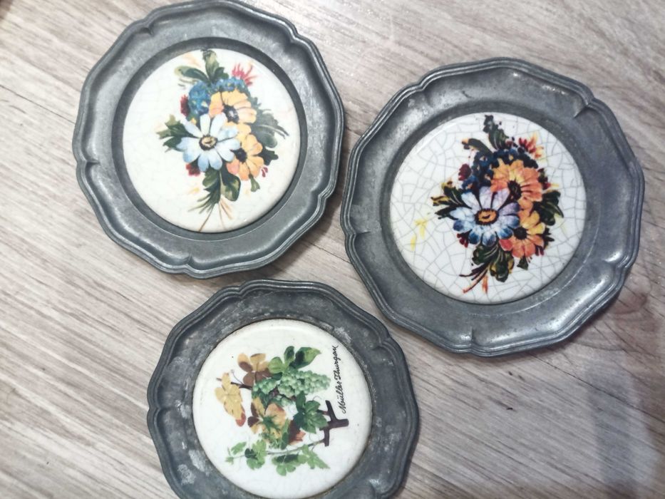 talerzyki cynowe 10 cm Niemcy 3 szt