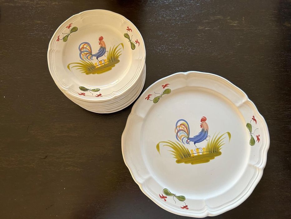 Serviço loiça francês pintado à mão