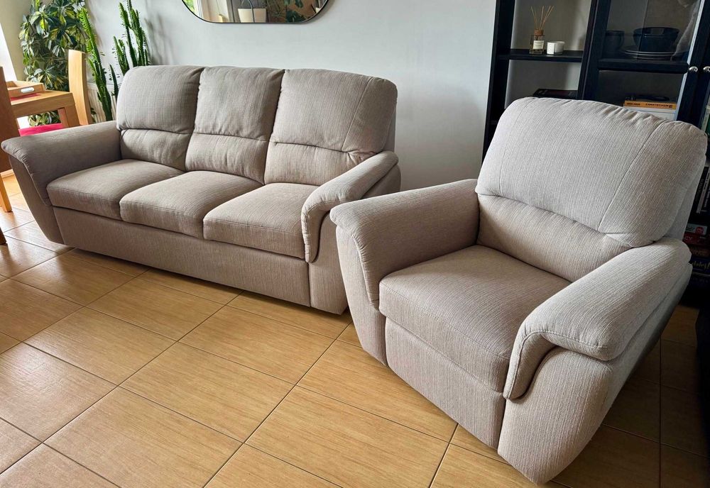 Zestaw wypoczynkowy Vero - rozkładana sofa + fotel z funkcją relaksu