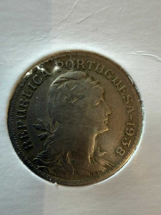 Moeda 50 Centavos 1938 – Alpaca – República Portuguesa