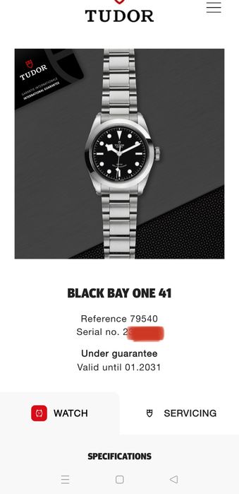 Tudor Black Bay 41 garantia 2031 full set