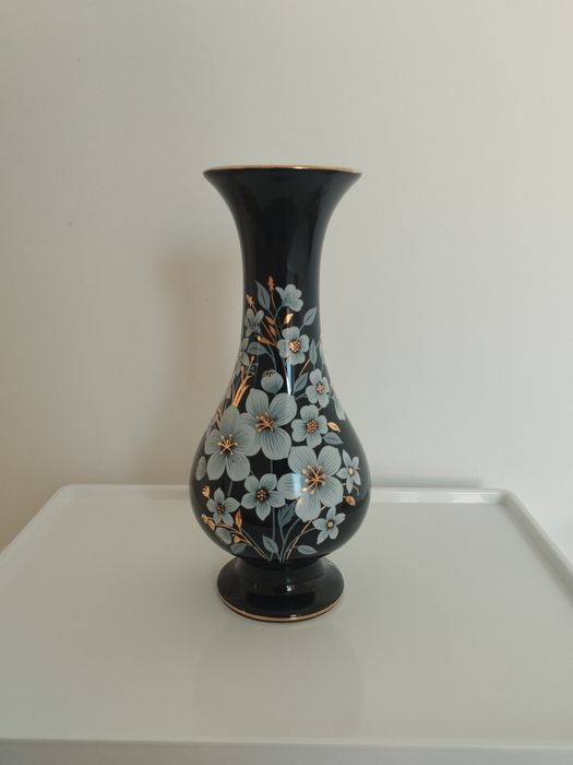 Vaso de cerâmica vintage, pintado a mão