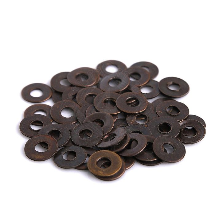 Podkładki z postarzanego mosiądzu ø8,5