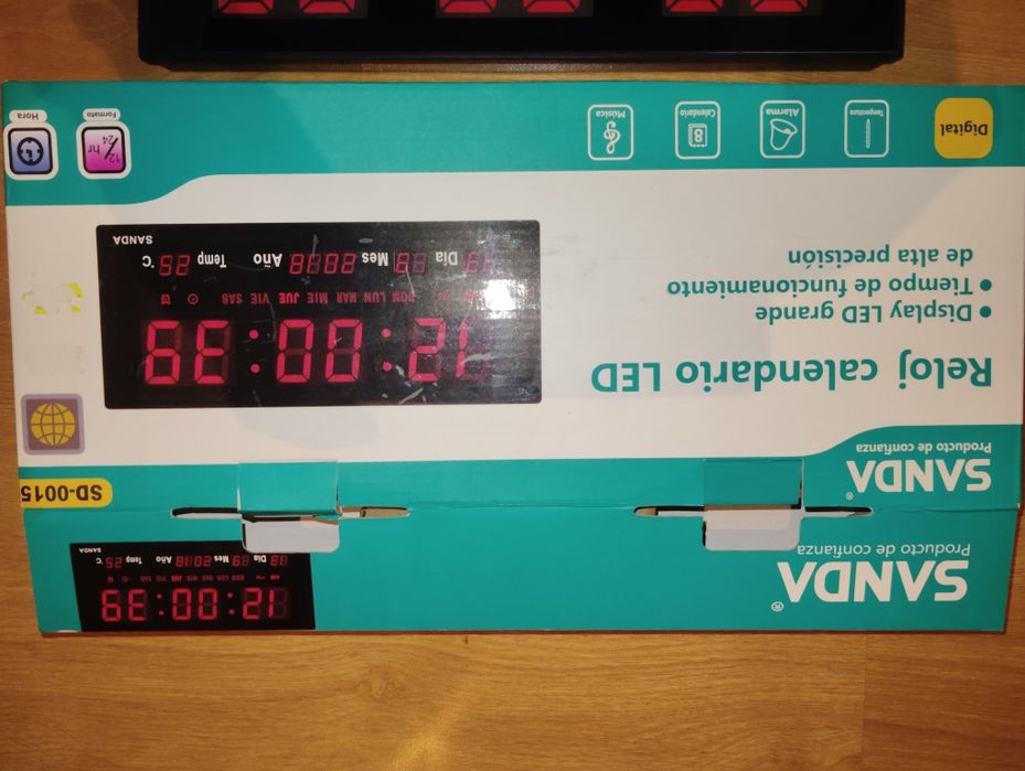 Relógio calendário Led