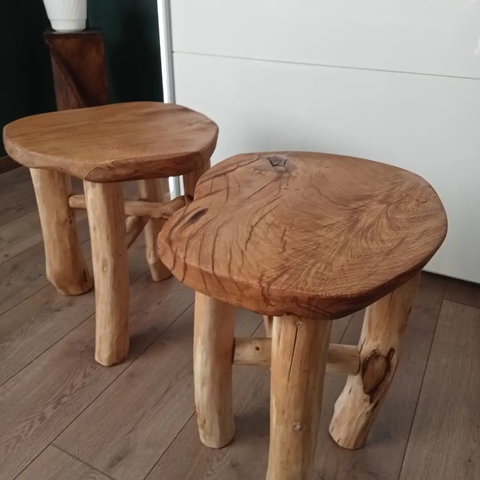 Taborety dębowe, olejowane