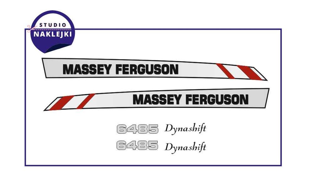 Naklejki Massey Ferguson 6485 ciągnik traktor Nalepki Komplet naklejka