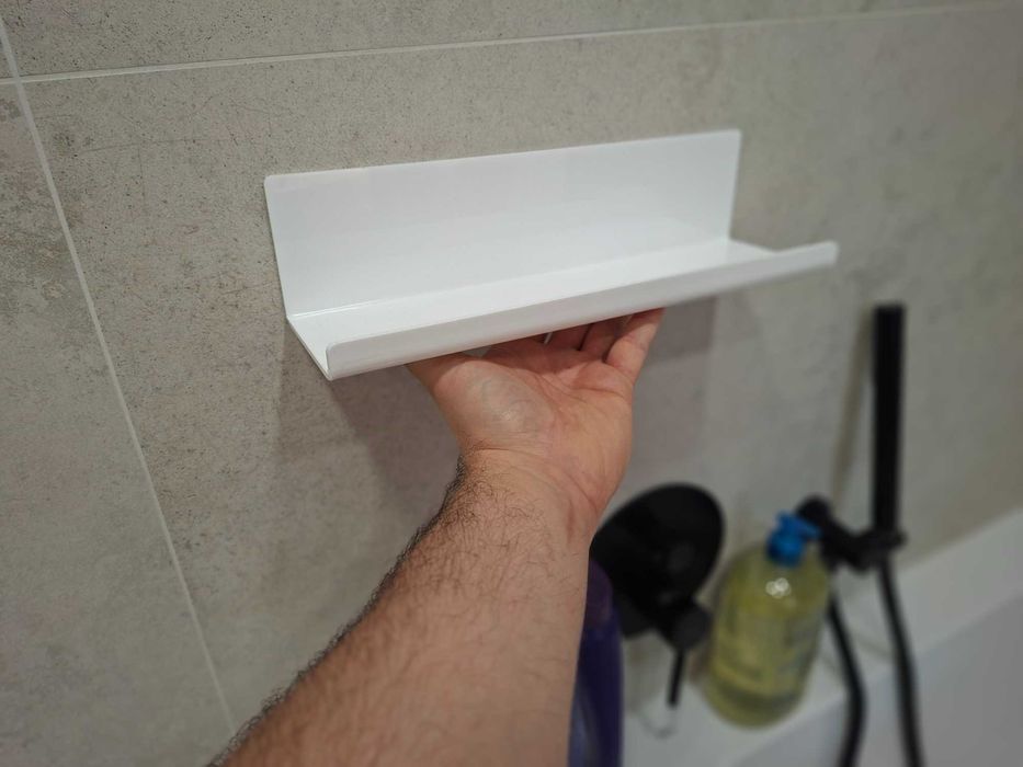 Półki ścienne akrylowe bez wiercenia zestaw 4 szt. LOFTPLUS 32 cm białe