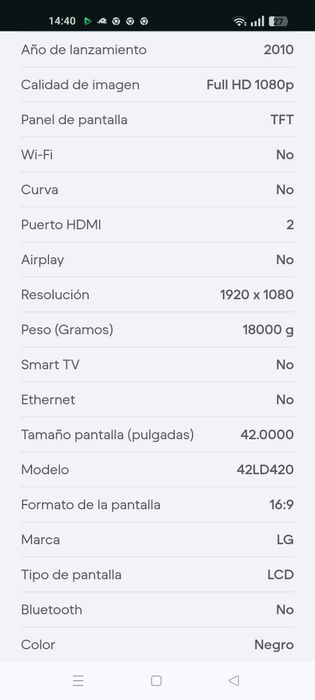 TV LG 81cm sem comando