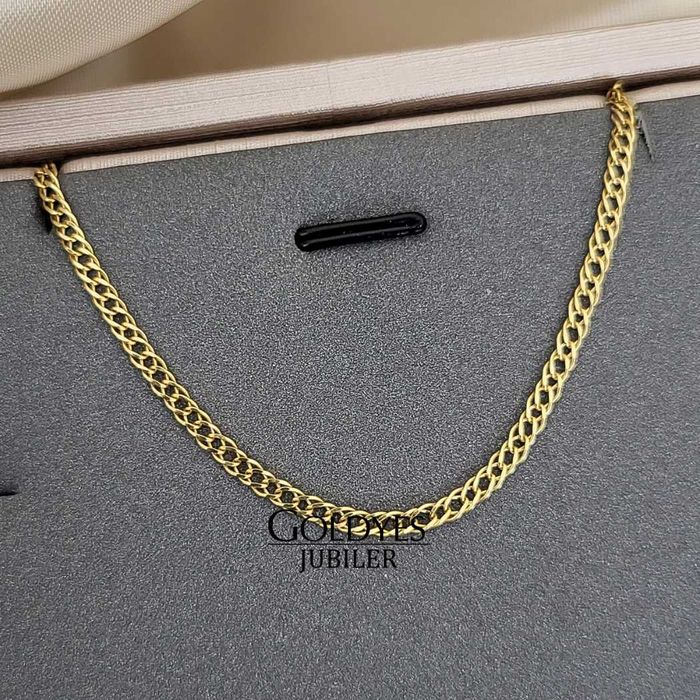 Złoty łańcuszek o splocie rombo próby złota 585