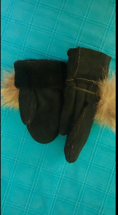 Skórzane rękawiczki jednopalczaste damskie