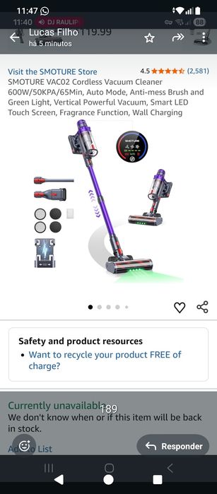 Aspirador  como novo