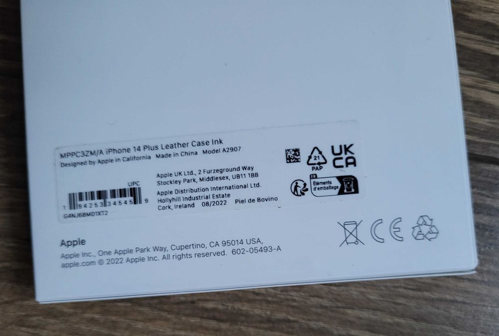Apple etui plecki do iPhone 14 Plus z MagSafe granatowe skórzane NOWE