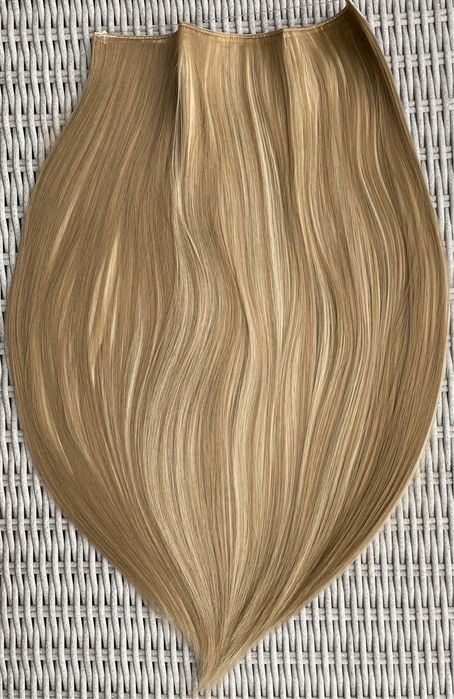 Premium Ultra włosy doczepiane, blond pasemka / balejaż, flip in 547.