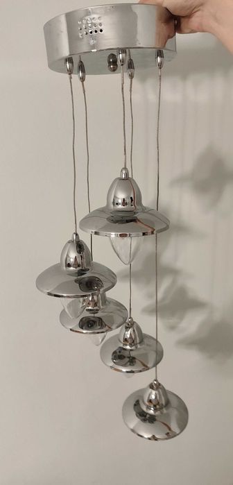 Lampa sufitowa wisząca kaskadowa WESTWING chrom - vintage/space age