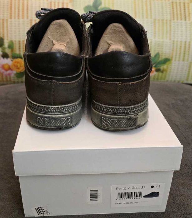Sneakersy męskie Sergio Bardi, rozm. 41, skóra-zamsz