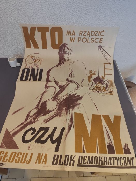 Plakat propaganda PRL-u reprint vintage retro prl