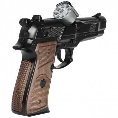Pistola de policia metal de fulminantes 8 tiros 22,5x4x13cm