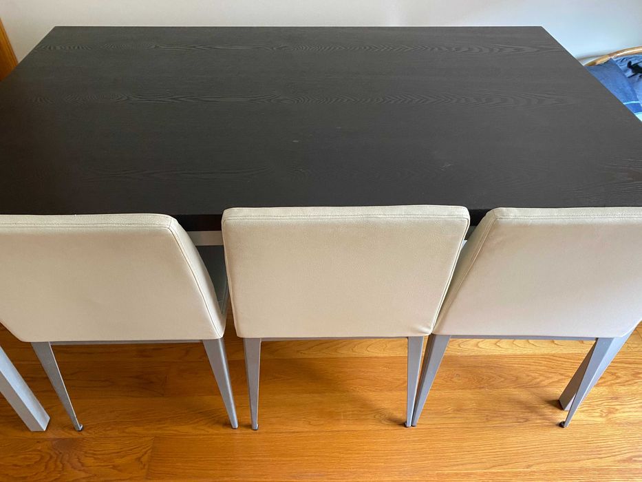 Mesa jantar madeira com 3 cadeiras