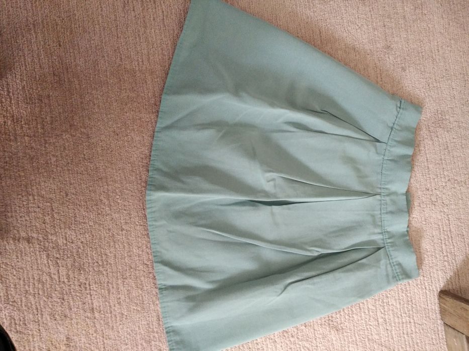 Rozkloszowana miętowa spódniczka handmade S/M