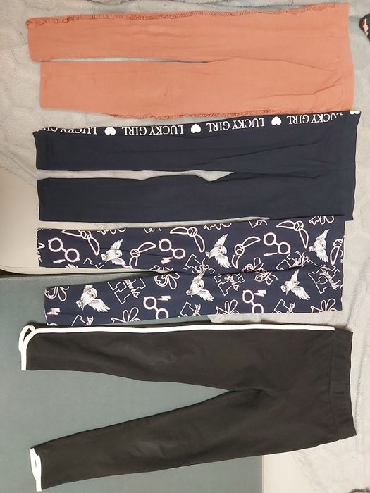 Paka 5 szt. legginsy r. 134 dla dziewczynki