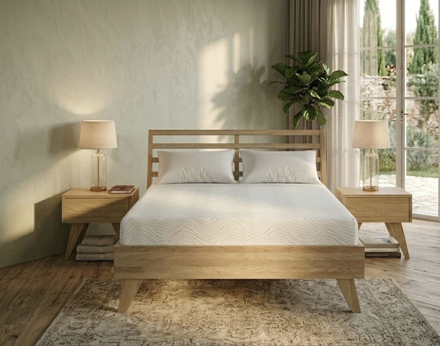 Dębowe łóżko nowoczesne 160x200