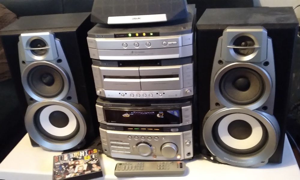 Wieża , składanka SONY STR W777 + HTC- W555,, kolumny technics