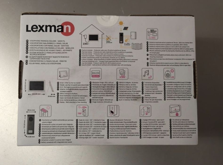 Vdeoporteiro Lexman LEX Solar Wireless + Painel Solar