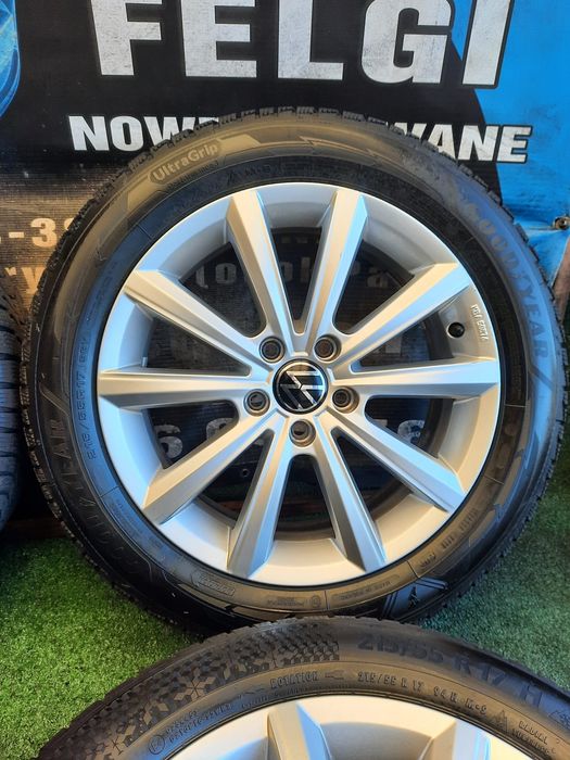 Koła zimowe 17 5×112 Vw Passat B8 B9 T-ROC Turan Arteon Beetle Orginał 9.4mm 2025rok jak Nowe