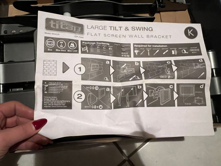 Uchwyt na ścianę na telewizor nowy