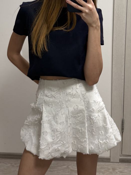 Міні спідниця Zara біла, розмір S