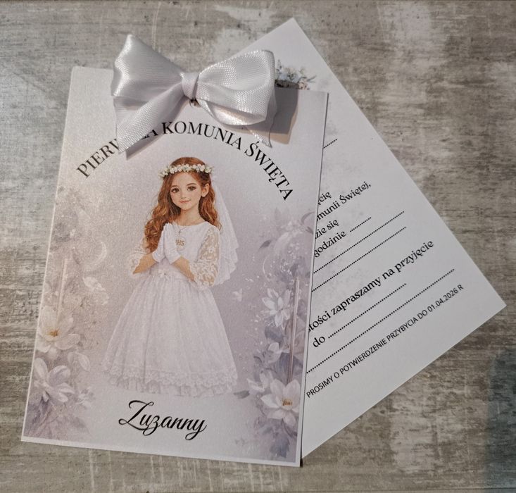 Personalizowane zaproszenia komunijne