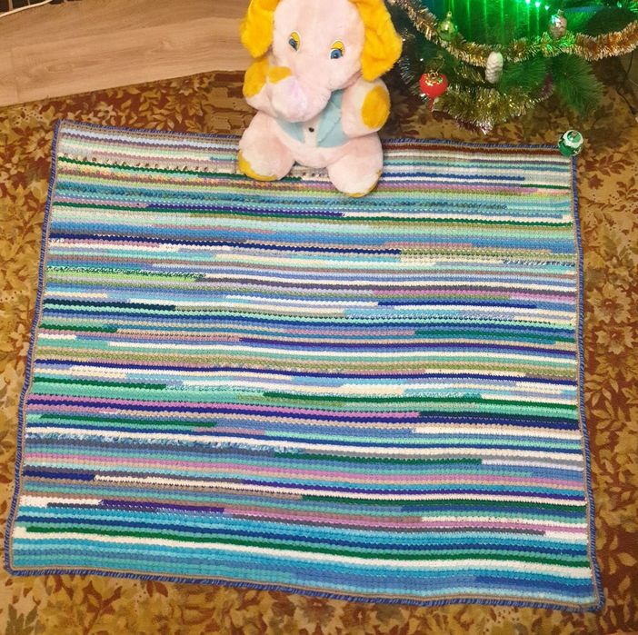 Коврик плед детский вязаный
