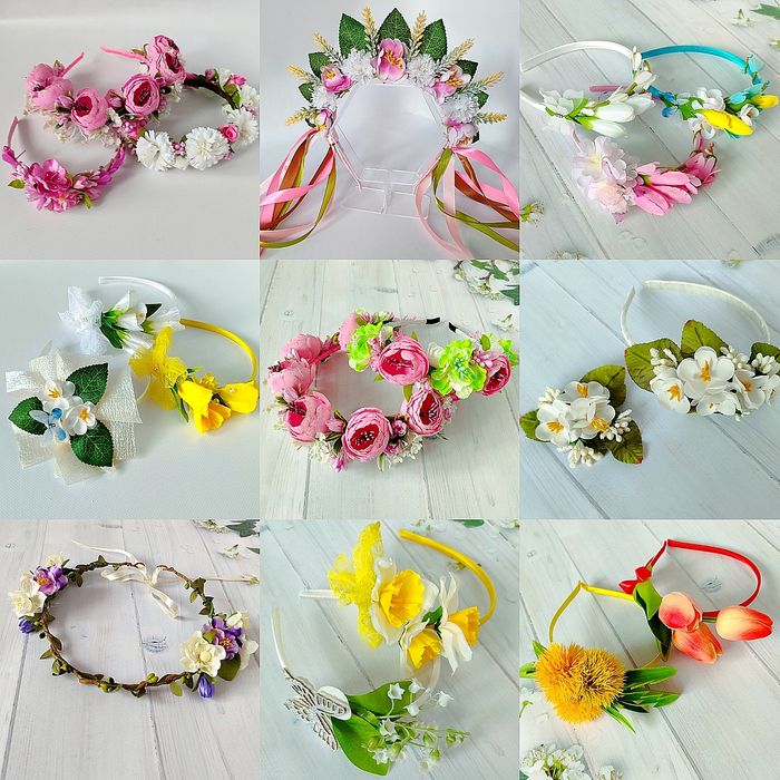 Весняний обруч, весняний віночок, обруч з квітами, святковий обруч