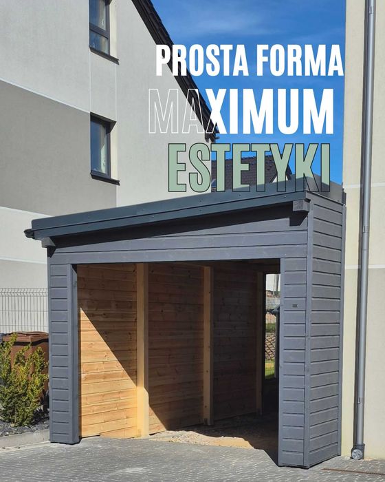 Garaże drewniane na wymiar. garaż, wiata jednostanowiskowa, dwustanowiskowa drewniana kompleksowe wykonanie premium Pomorskie
