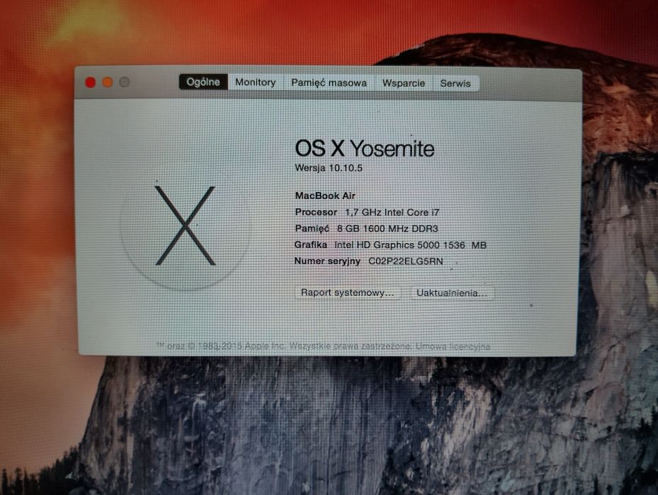 MacBook Air 13, Intel Core i7, 8 GB RAM, SSD