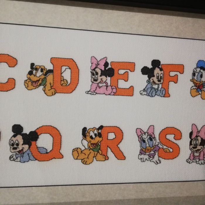 Quadro Ponto Cruz Criança Disney