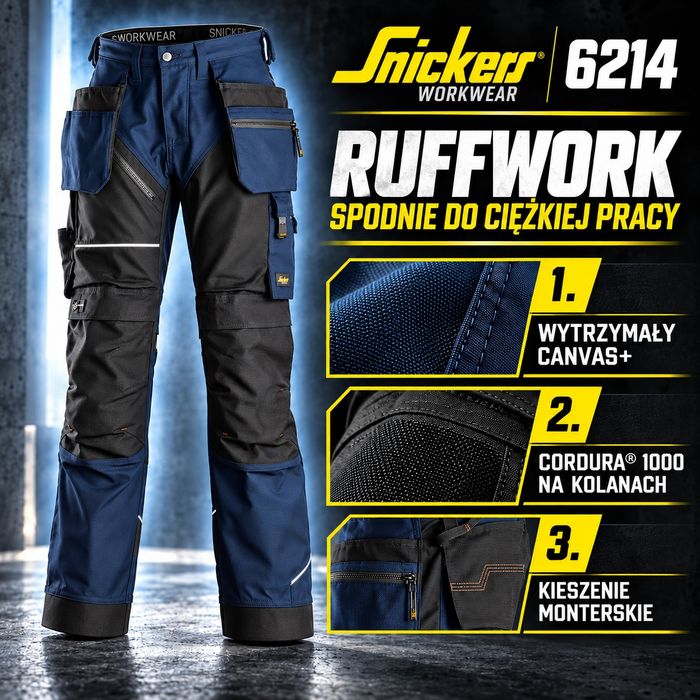 Spodnie robocze Snickers 6214 r.48,50 I 52,54 I 56 I 96