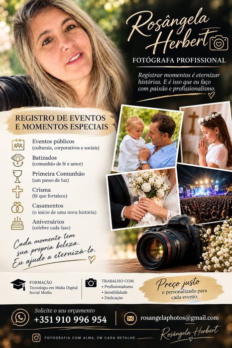 Batizados , primeira comunhão, e eventos públicos.