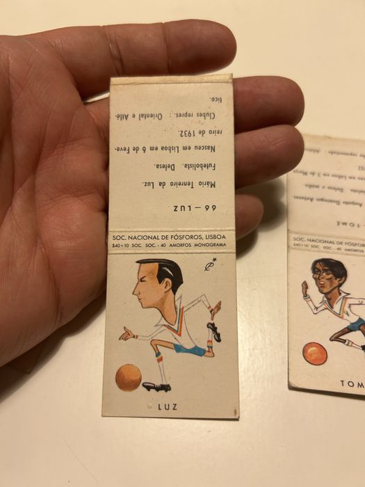 Atlético cromos da bola 1961 caricaturas carteiras de fósforos