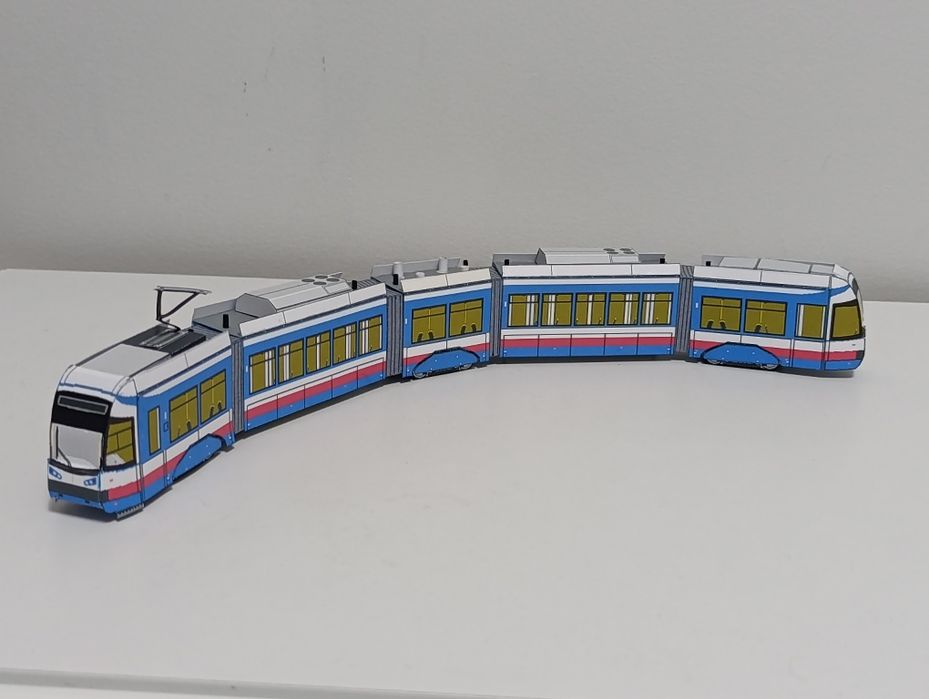 Tramwaj PESA 122N malowanie MPK Bydgoszcz sklejony Model kartonowy zab