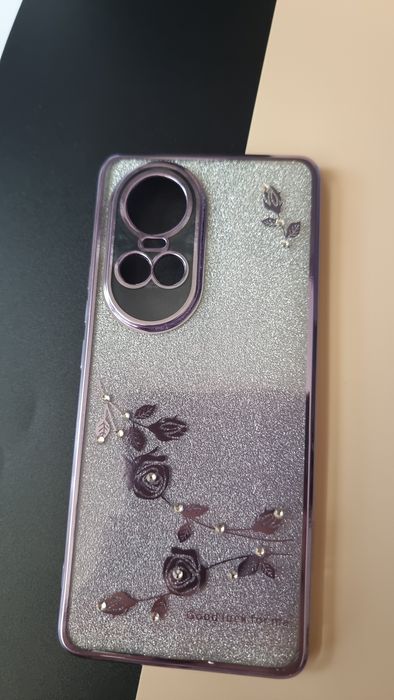 Etui Błyszczące do OPPO Reno 10 / 10 Pro 5G Plecki z Kwiatami case 2w1