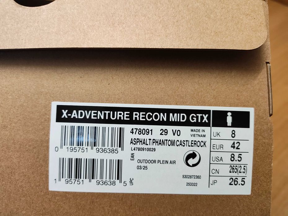 Salomon X‑Adventure Recon Mid GTX 42 – Gore‑Tex, quase novas