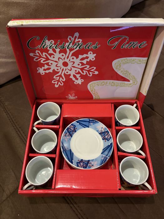 Conjunto de chavenas de café de natal