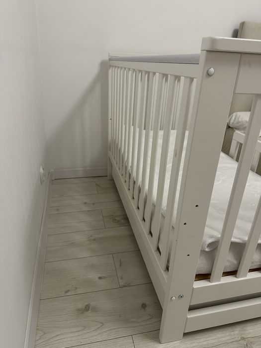 Łóżeczko dziecięce 120x60 z szufladą + Materac