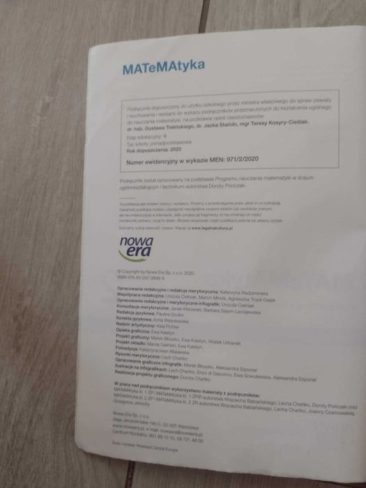 Matematyka 2 zakres podstawowy
Tylko przedmiot